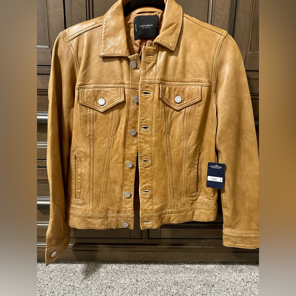 Lucky Brand Leather Trucker Jacket
